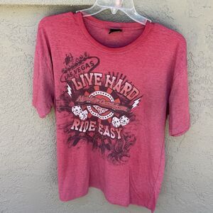 Harley Davidson T Shirt XL 28x23 Official Las Vegas Cafe Live Hard Ride Easy